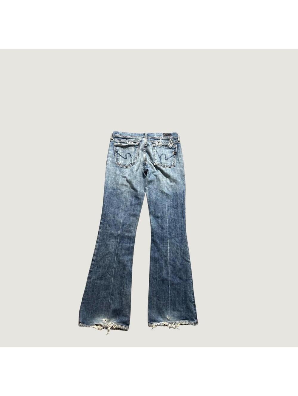 Citizens of Humanity Ingrid 002 Low Waist Flare Jeans Medium Wash Stretch Denim